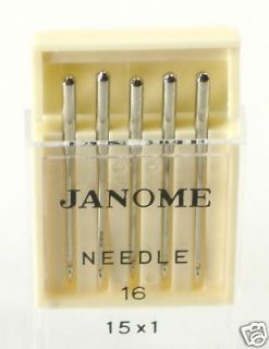 Janome Sewing Machine Universal Size 16 Needle 5 Count