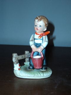 Vintage Figurine Boy with Pail from Arnart Creation Japan   numbered