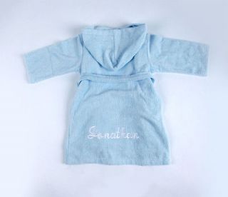 Personalised Embroidered Baby/Toddler Dressing Hooded Gown Bathrobe 2T 