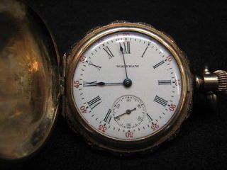 Antique 1907 Waltham Ladies Pocket Watch GF 15 Jewel Hunting Case