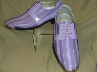 Mens Lavender Lilac Light Purple Satin Silvertip Dress Shoes Bolano 