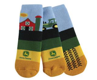 John Deere Farm Scene Slipper Socks Toddler New!