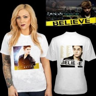 NEW I LOVE JUSTIN BIEBER BELIEVE AMERICAN TOUR 2012 TWO SIDE WHITE 