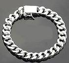   Jewelry Mens Silver Curb Chain Bracelet 10mm 9inch Safety Clasp