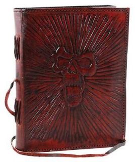 Skull Leather Blank Journal Book of Shadows Witch Dream Spell Sketch 