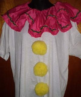 pce Clown Costume Ruffle With Pompoms Pink