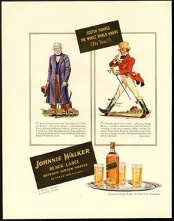 1940 Print Ad JOHNNIE WALKER Black Label Scotch Whiskey