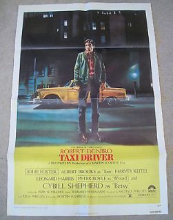 Rare 1976 Original Movie Poster, TAXI DRIVER, 27 x 41, Tri fold, Great 