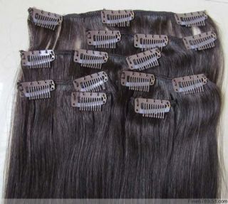 15 Human Hair Clips In Extensions 7Pcs 70g D Brown #2
