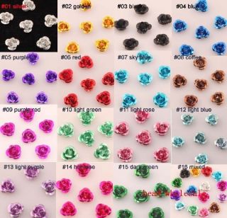 100pcs Rose Flower Aluminum Jewelry Making Spacer Beads 6mm For 