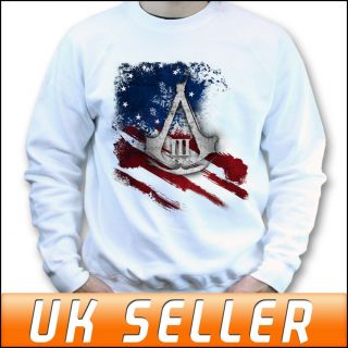 Assassins Creed 3 Join or Die Sweater Sweatshirt Jumper Top Mens 