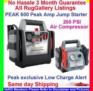 600 Peak Amp Car Battery Jump Starter Air Compressor 12 Volt Port 