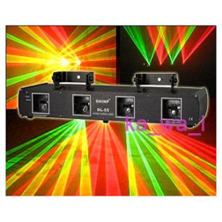   Pro 4 Heads Lens Green & Red Stage Laser Light Beam Show DJ Party Xmas