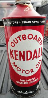 Kendall Outboard Motor Oil Can 2 Cycle Oil Gas Station Decor