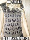 Emo Punk Rock Goth 3D Skull Cut Out Ladies Top Tshirt Blouse Clothing 