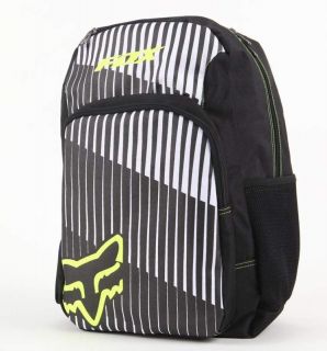 Fox Racing Kicker 2 Two Black White Backpack Book Bag New NWT