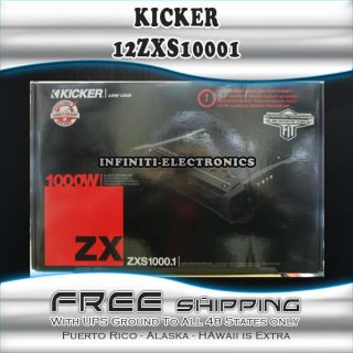 NEW 2012 Kicker ZXS1000.1 Mono Amp 1000 Watts ZXS Series 12ZXS10001 12 