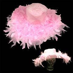 Kids TEA PARTY Girl PINK FEATHER BOA HAT Dress up Costume Photography 