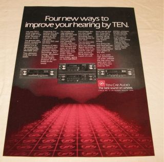 Vintage Ten Car Audio Car Stereo PRINT AD from 1984