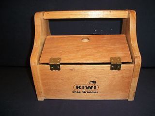Vintage Kiwi Shoe Groomer Shoe Shine Box and Brush Good Condition