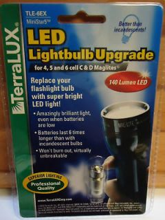 TERRALUX CREE LED BULB FOR 4 5 or 6 CELL MAGLITE FLASHLIGHTS 140 