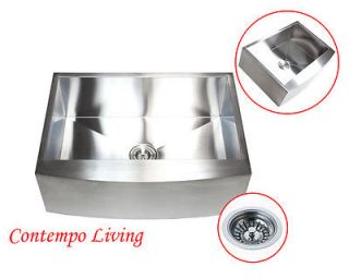 30 Stainless Steel Farm Apron Kitchen sink Curve FRONT