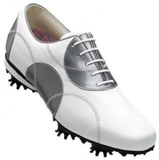 Footjoy Lopro Ladies Golf Spike Shoes White/Silver #97075 New Retail 