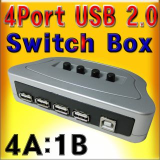 Port USB 2.0 Manual Sharing Switch BOX Printer Scanner 41 4A 1B 