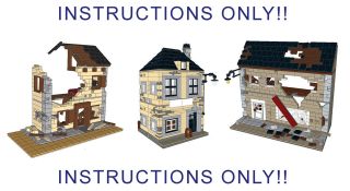 Lego Custom WWII WW2 3 Big Buildings   INSTRUCTIONS ONLY Includes 