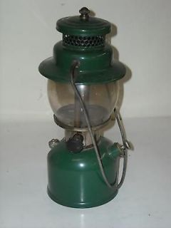 Vintage 1940s Coleman 242C Green Lantern Camping Gasoline Gas Lamp