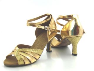 NEW Dance Jazz Latin 3 High Heel Shoes GOLD Color