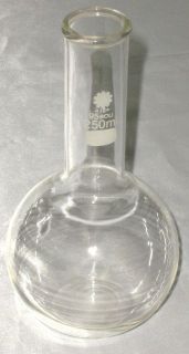 Glass lab flask 250 ml flat bottom glassware chemistry biology 