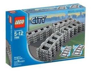 LEGO City Train 7896 Straight/Curved Tracks/Rails Power Functions No 