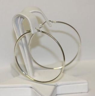 SS100 Extra Large textured earring hula hoop style Sterling silver 