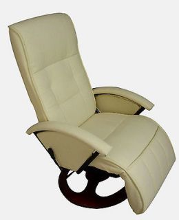 Pfillo Creme White Office TV Home Theater Recliner Massage Chair 7919 