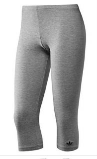   Womens Adidas Originals Gray 3/4 LEGGINGS Pants Exercise Running Yoga