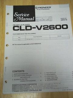 Pioneer Service Manual~CLD V2600 CD/CDV/LD Player~Original~Repair