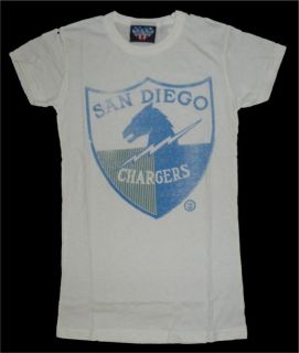 New Authentic Junk Food NFL San Diego Chargers Retro Juniors T Shirt 