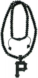   New Letter P Small Pendant 24 Glass Bead Chain Wiz Khalifa Necklace