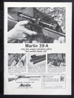 1963 MARLIN Model 39   A Lever Action 22 Rim Fire Rifle magazine Ad 
