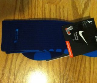New Extremely Rare Nike LeBron Elite Socks Large Royal Blue/Photo Blue 