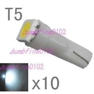 10 x White LED Dashboard Light Bulbs SMD T5/286 Wedge