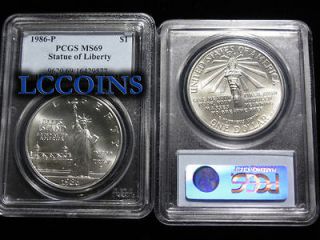 1986 P Statue of Liberty Silver Commemorative Dollar MS69 PCGS Mint 