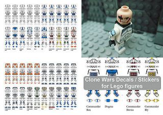 Clone Wars Trooper Decals / Stickers for Lego in a Star Wars Style