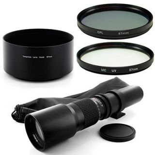 Vivitar 500mm Lens + 67mm Filter,Hood for Pentax *ist D DS DL DS2 DL2 
