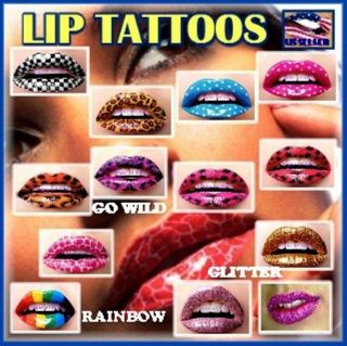 LIP TATTOOS STICKERS   TEMPORARY MAKEUP   INSTANT TRANSFER W/WATER 