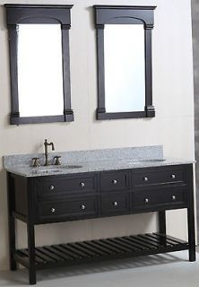 60 Bathroom vanity, Solid wood open bottom cabinet, Granite top 