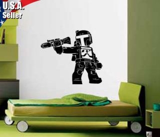 Lego Star Wars Boba Fett Wall Decor Art Vinyl Removable Mural Decal 