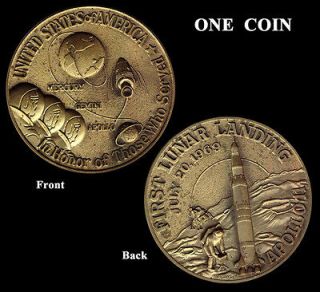   Coin/Medal/Token NASA 1969 First Man Moon XI Armstrong Space Aldrin