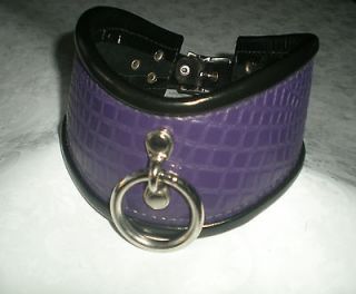 Posture Collar, Purple with Black Trim Leather, Lined Posture Collar